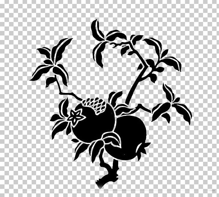 Pomegranate Papercutting Motif PNG, Clipart, Black, Black And White, Black And White Wind, Blue And White Pottery, Cdr Free PNG Download