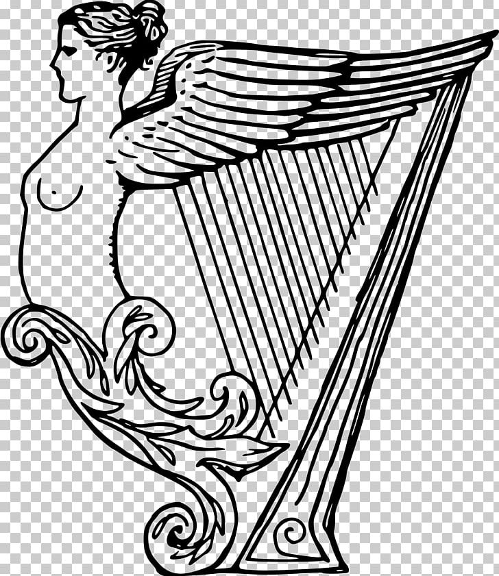 Celtic Harp Drawing PNG, Clipart, Art, Artwork, Black And White, Book Illustration, Celtic Harp Free PNG Download