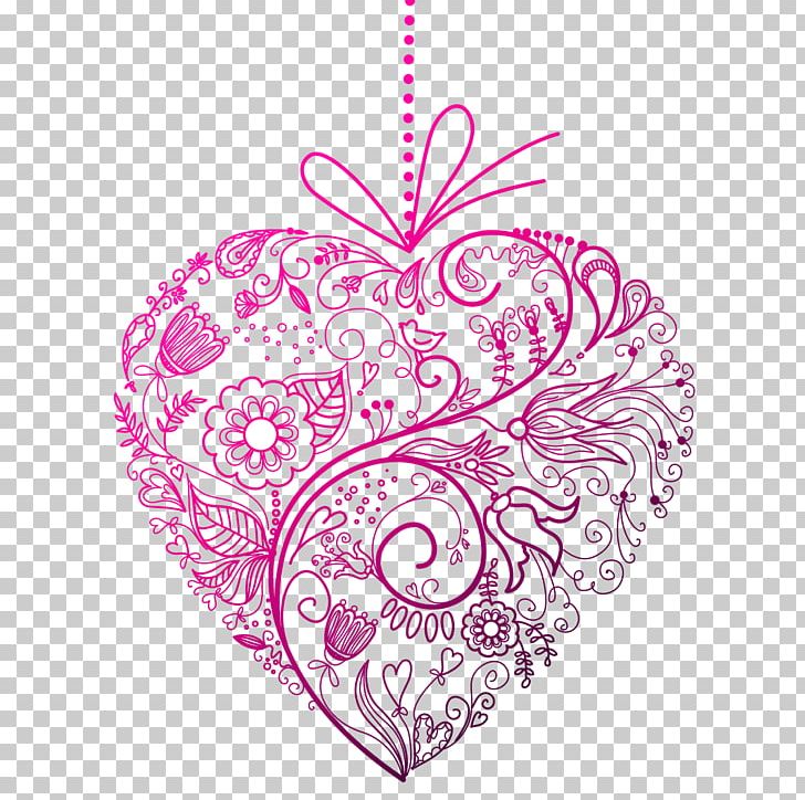 Flower Heart Floral Design PNG, Clipart, Christmas Ornament, Circle, Clip Art, Doodle, Drawing Free PNG Download