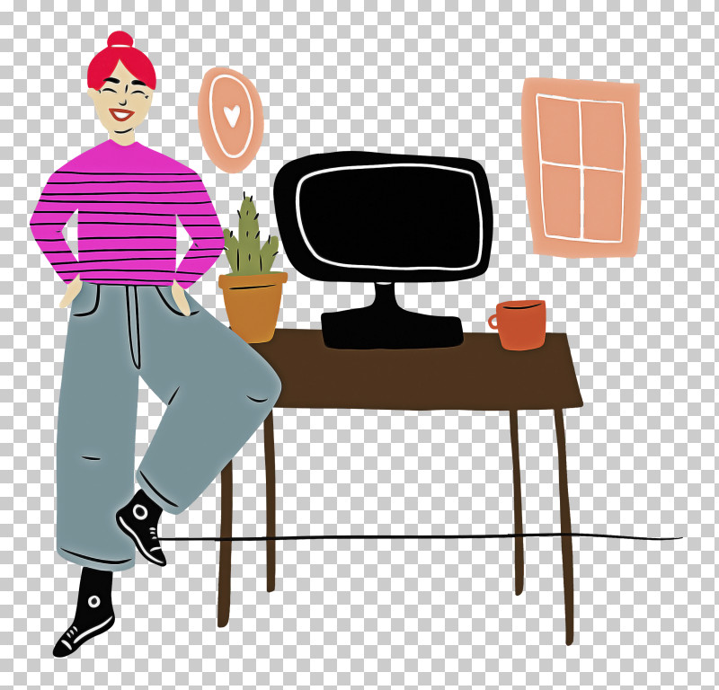 At Home PNG, Clipart, At Home, Cartoon, Chair, Desk, Drawing Free PNG Download