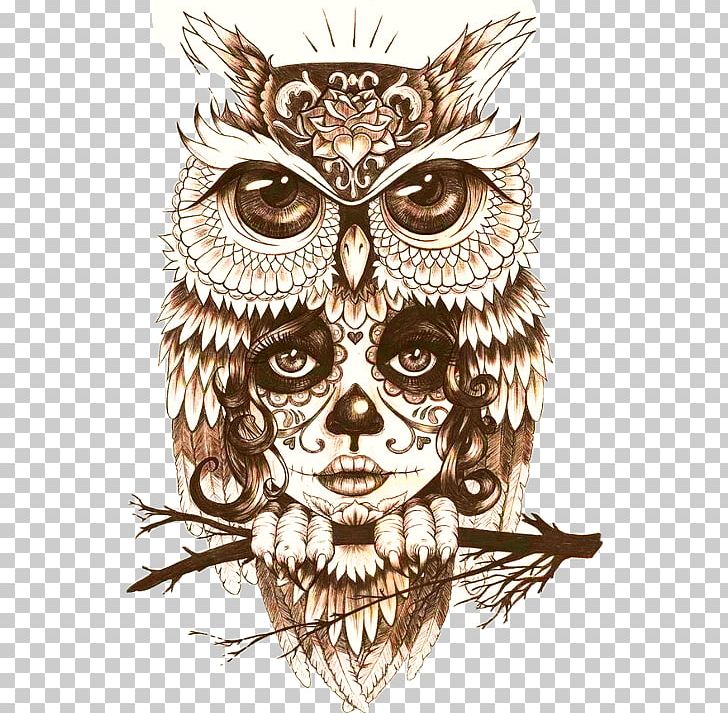 Owl Tattoo Drawing Body Art PNG, Clipart, Art, Bird, Bird Of Prey, Body Art, Bone Free PNG Download