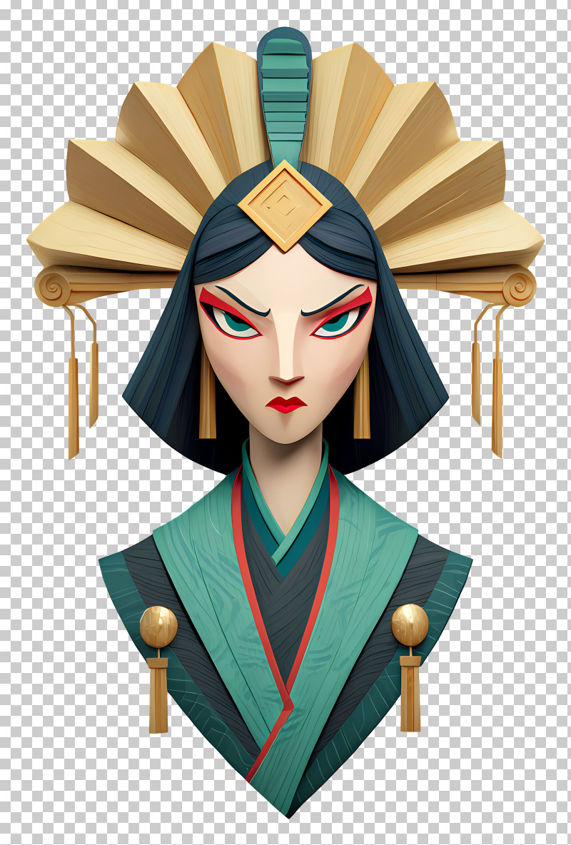 Kyoshi - Elegant Empress Portrait PNG