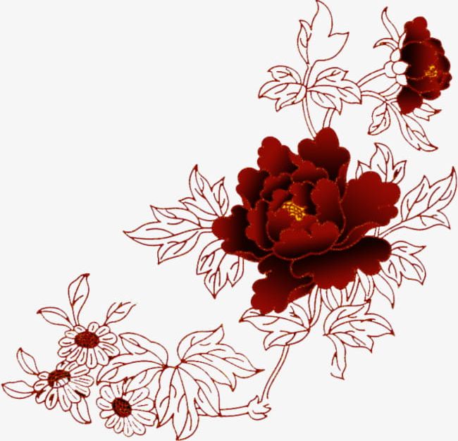 red flower drawing