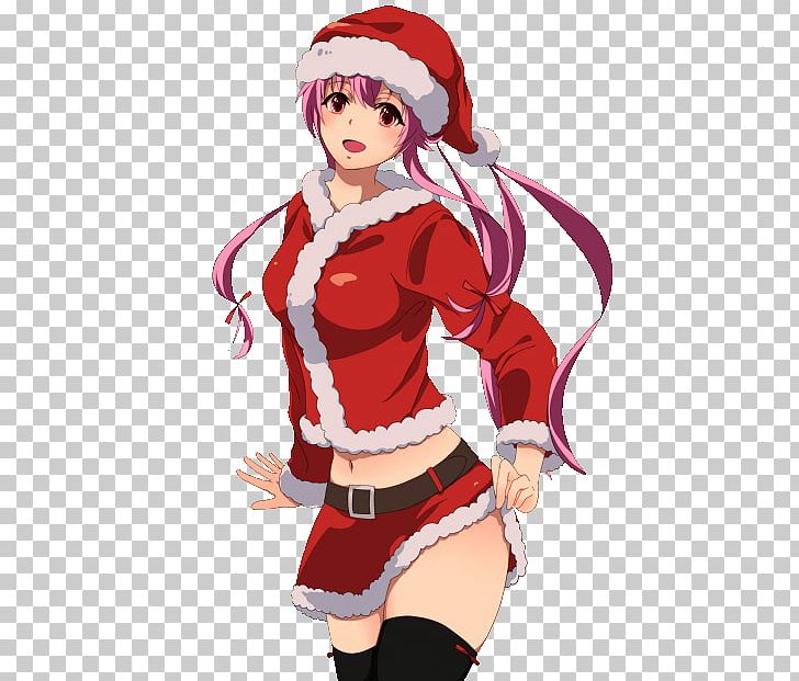 Yuno Gasai Future Diary Santa Claus YouTube PNG, Clipart, Anime, Brown Hair, Character, Christmas, Costume Free PNG Download