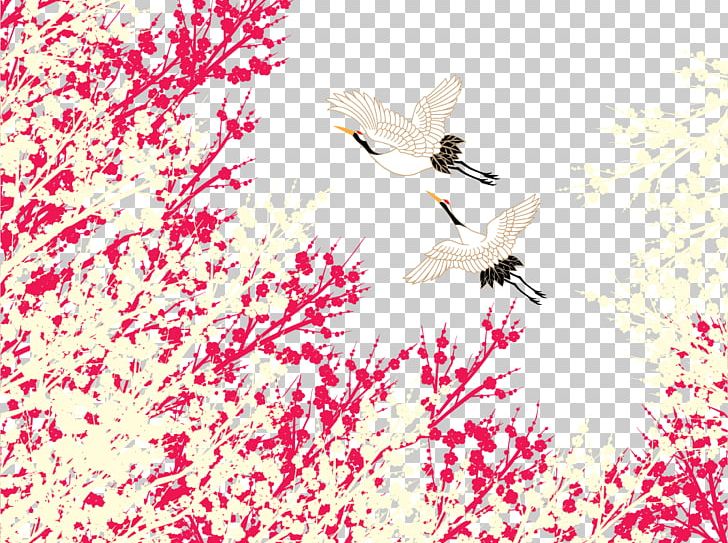 Japan Cherry Blossom PNG, Clipart, Blossom, Branch, Butterfly, Cherry, Crane Free PNG Download