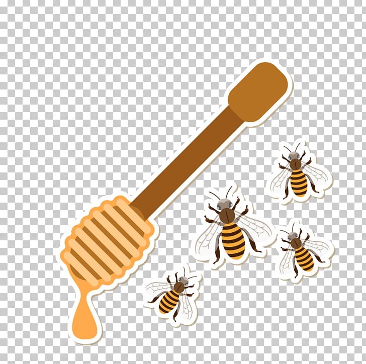 Bee Honey Euclidean PNG, Clipart, Bee, Bees Honey, Cartoon, Cutlery, Food Drinks Free PNG Download