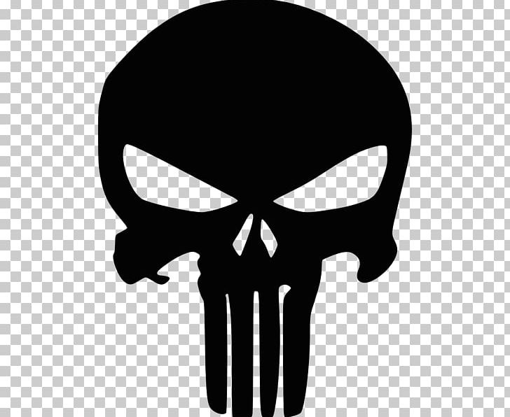 Punisher Decal Crossbones Stencil PNG, Clipart, Black And White, Bone ...