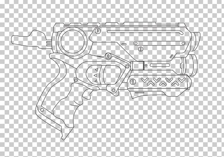Nerf Blaster Line Art Firearm Water Gun PNG, Clipart, Angle, Auto Part, Black And White, Drawing, Firearm Free PNG Download