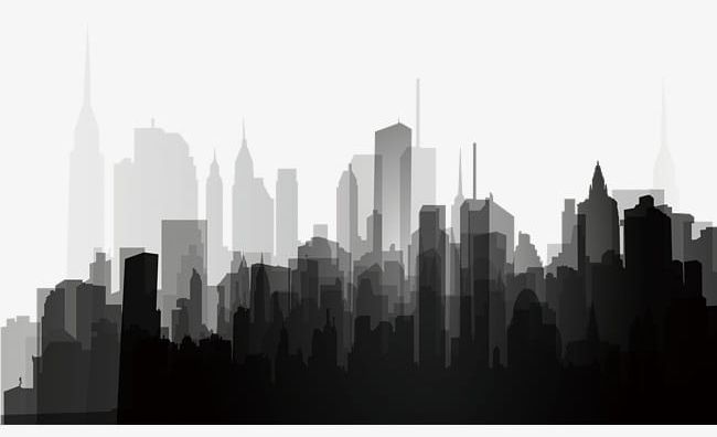 Black And White City Silhouette PNG, Clipart, Black, Black Clipart, Building, Building Exterior, Buildings Free PNG Download