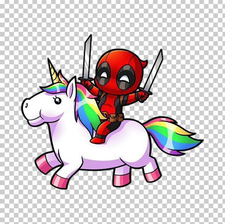 Deadpool T-shirt Spider-Man Fan Art Unicorn PNG, Clipart, Animal Figure, Art, Cartoon, Deadpool, Drawing Free PNG Download