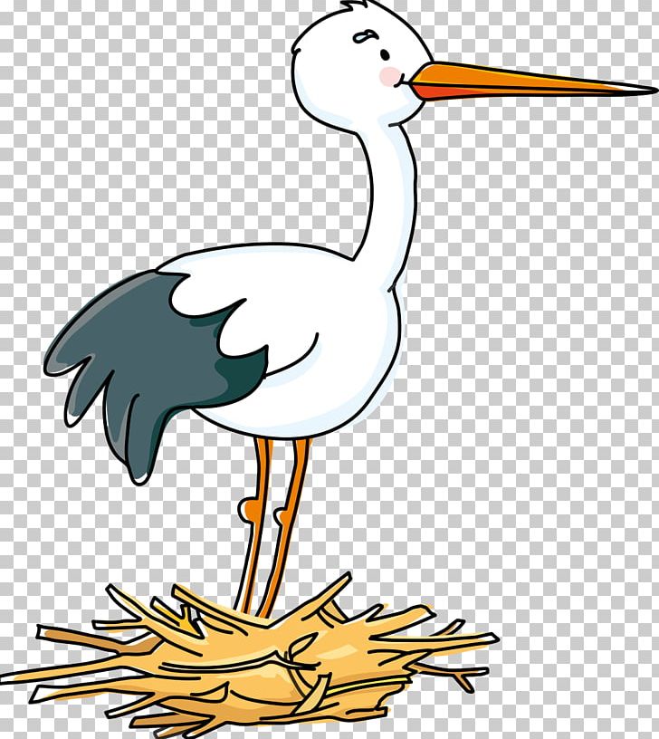 Stork Bird Drawing Child Nest PNG, Clipart, Animals, Artwork, Beak, Bird, Bird Nest Free PNG Download