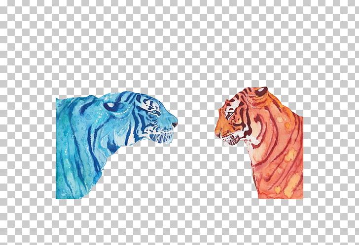 Tiger Felidae Watercolor Painting Lion PNG, Clipart, Beast, Big Cat, Big Cats, Blue, Carnivoran Free PNG Download