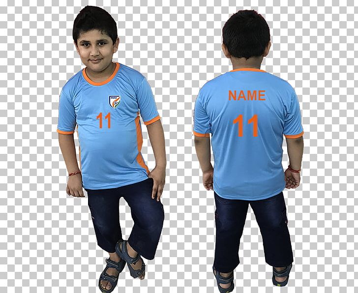 Jersey T-shirt India National Cricket Team India National Football Team Sleeve PNG, Clipart, Blue, Clothing, Cycling Jersey, Electric Blue, Football Free PNG Download