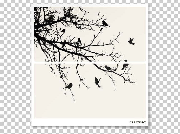 Bird Wall Decal Sticker Tree PNG, Clipart, Animals, Birch, Bird, Black And White, Branch Free PNG Download