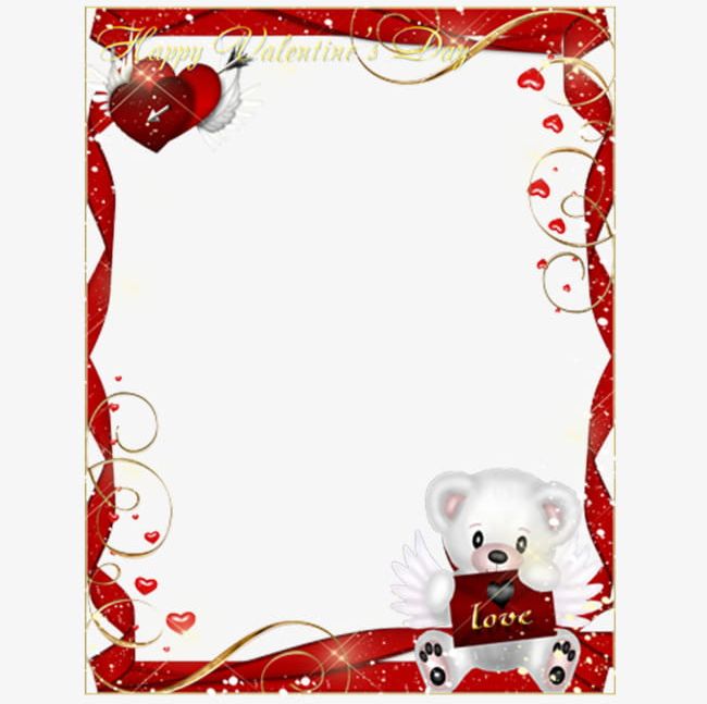 Romantic Valentine Bear Photo Frame PNG, Clipart, Angel, Bear, Border Frame, Cute Photo Frame, Day Free PNG Download