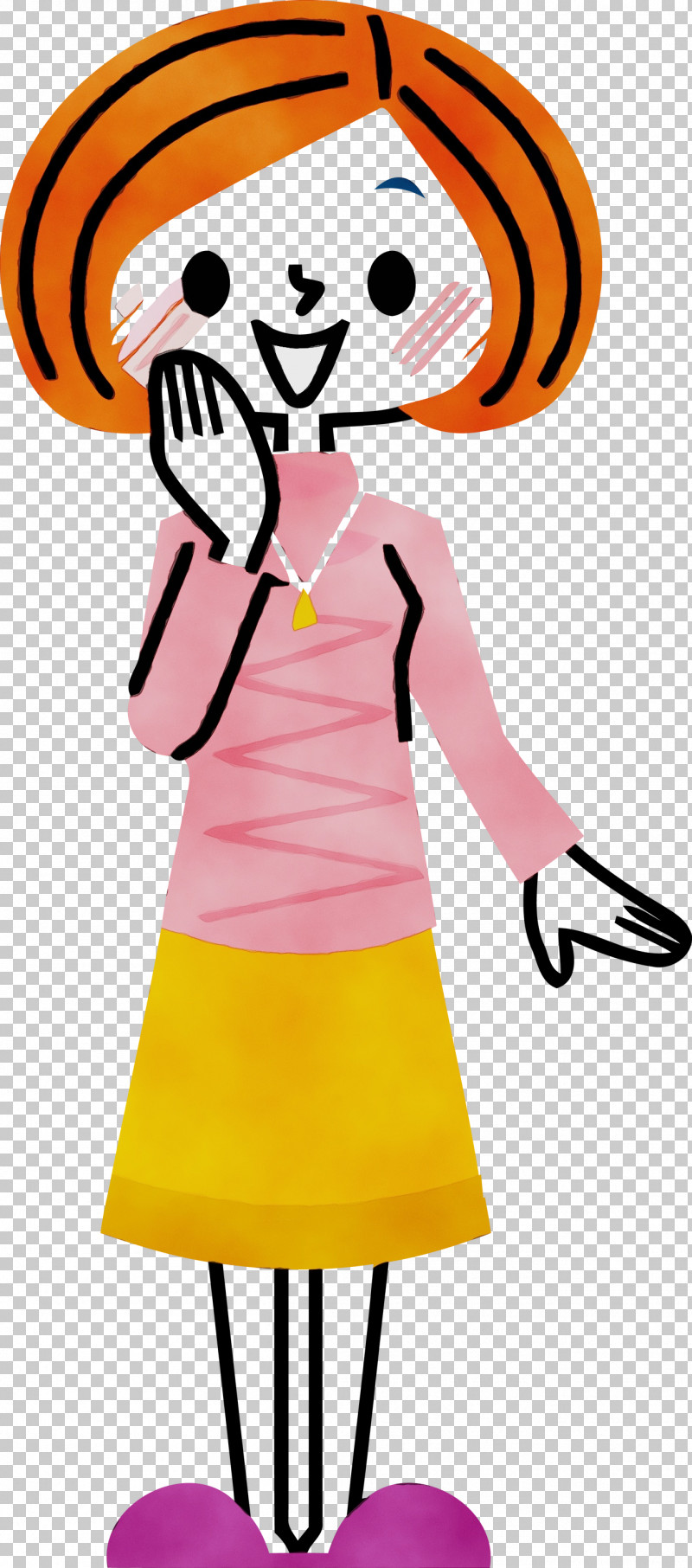 Cartoon Pink Yellow Costume Style PNG, Clipart, Cartoon, Costume, Paint, Pink, Style Free PNG Download