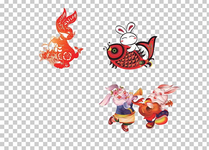 Chinese New Year Rabbit Chinese Zodiac Greeting Card Papercutting PNG, Clipart, Animals, Bainian, Bunny, Chinese Style, Chinese Zodiac Free PNG Download