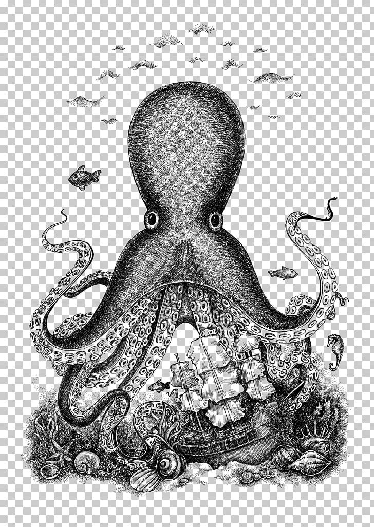 Drawing Art PNG, Clipart, Art, Artis, Birdcage, Black And White, Cephalopod Free PNG Download