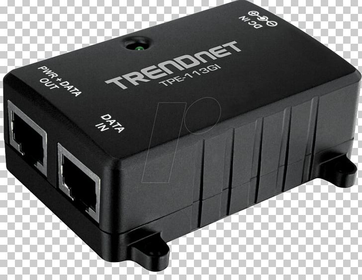 Power Over Ethernet Gigabit Ethernet TRENDnet IEEE 802.3at PNG, Clipart, Ac Adapter, Adapter, Cable, Computer Network, Electronic Device Free PNG Download