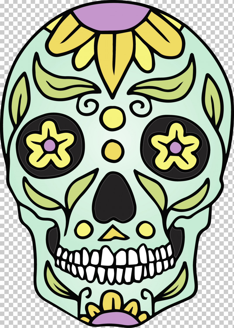 Cartoon Flower Day Of The Dead Yellow PNG, Clipart, Cartoon, Cinco De Mayo, Day Of The Dead, Flower, Mexico Free PNG Download