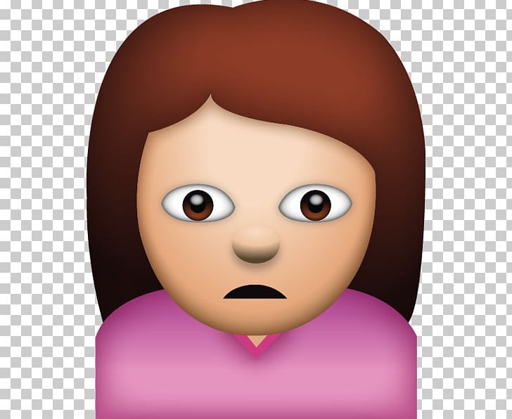 Emoji Woman Sticker Girl PNG, Clipart, Brown Hair, Cartoon, Cheek, Child, Chin Free PNG Download