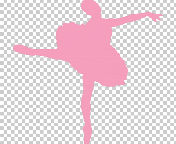 Ballet ballerina silhouette arabesque pink - Stock Illustration