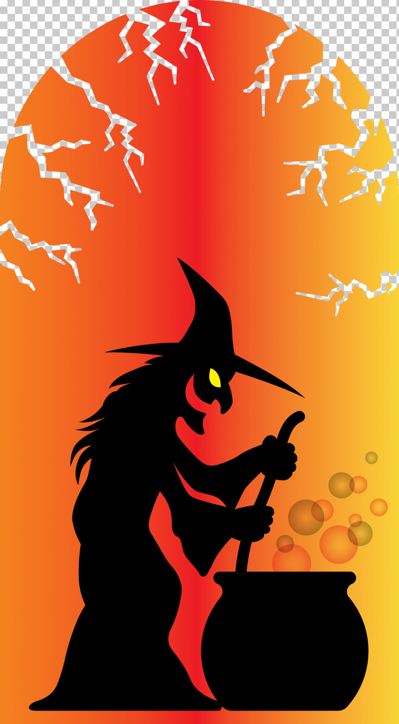 Happy Halloween PNG, Clipart, Cartoon, Happy Halloween, Orange, Potion, Witch Free PNG Download