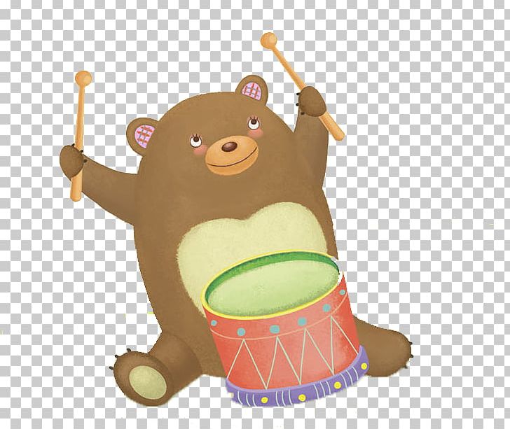 Cartoon Drum Musical Instrument Illustration PNG, Clipart, Animal, Baby Bear, Bear, Bears, Brown Free PNG Download