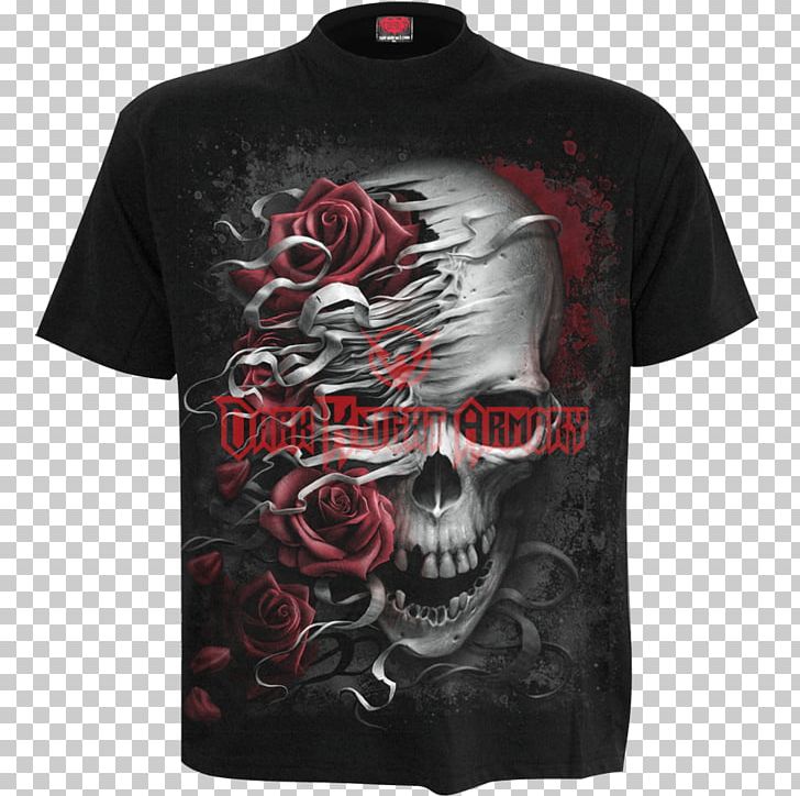 T-shirt Human Skull Symbolism Rose Hoodie PNG, Clipart, Black, Bone, Brand, Clothing, Cotton Free PNG Download