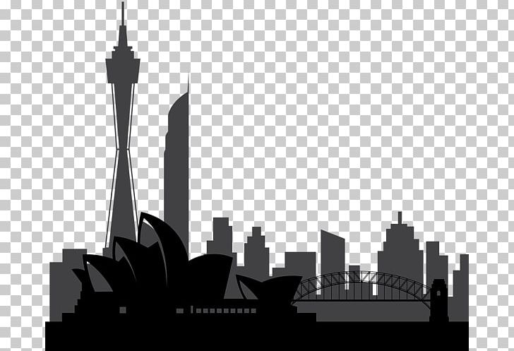 City Of Sydney Silhouette PNG, Clipart, Animals, Art City, Black And White, Building, City Free PNG Download
