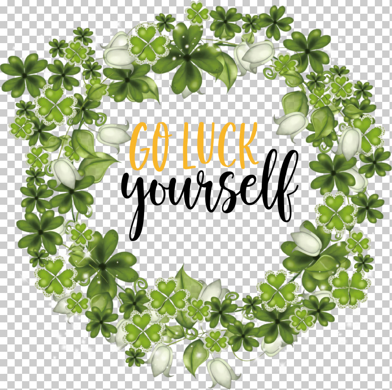 Saint Patrick Patricks Day Go Luck Yourself PNG, Clipart, Biology, Branching, Floral Design, Flower, Herb Free PNG Download