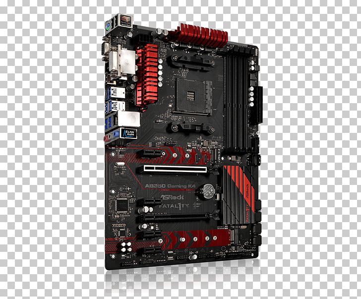 Socket AM4 ASRock Fatal1ty AB350 Gaming K4 AM4 AMD Promontory B350 SATA 6GB/s USB 3.0 HDMI ATX Motherboards PNG, Clipart, Amd Crossfirex, Asrock, Asrock Ab350mhdv, Computer Hardware, Electronic Device Free PNG Download