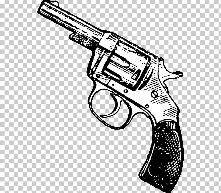 Revolver Firearm Handgun Pistol PNG, Clipart, Air Gun, Black And White, Clip, Colt Single Action Army, Drawing Free PNG Download