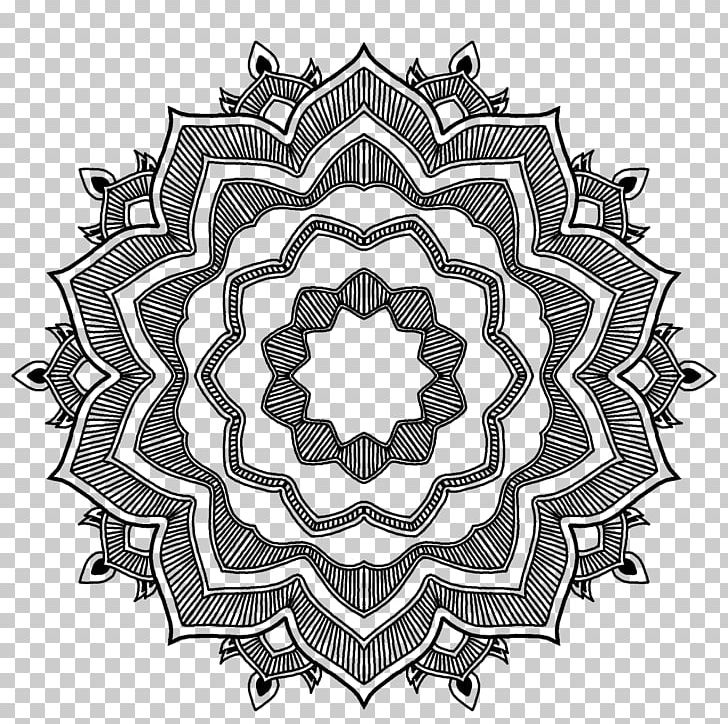 Mandala Sacred Geometry Symbol PNG, Clipart, Bicycle Drivetrain Part, Bicycle Part, Black And White, Chakra, Circle Free PNG Download