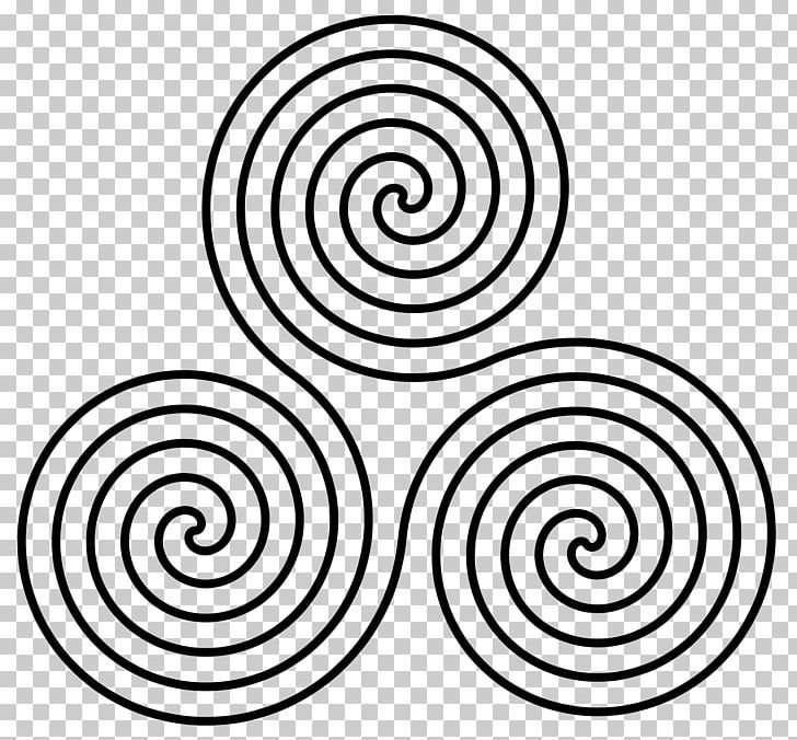 Triskelion Spiral Symbol PNG, Clipart, Archimedean Spiral, Area, Black And White, Celtic, Celtic Art Free PNG Download