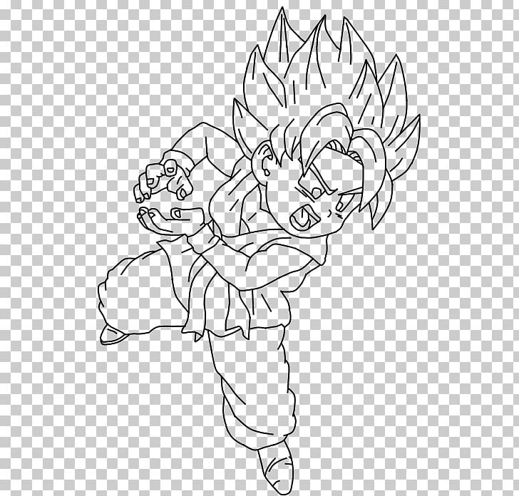 Goku Trunks Gohan Line Art Vegeta PNG, Clipart, Angle, Arm, Artwork, Black, Cartoon Free PNG Download