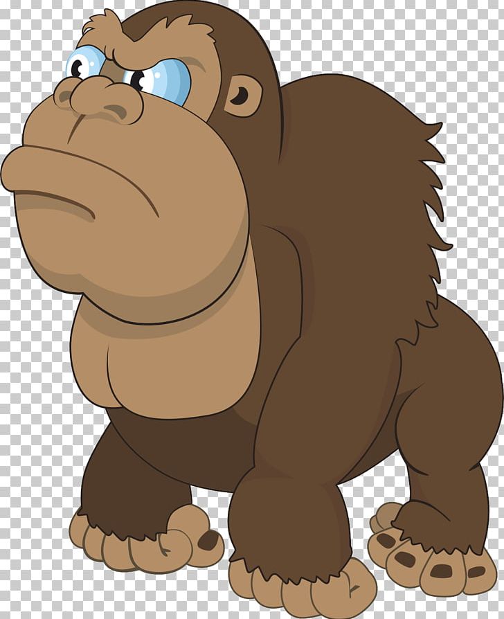 Gorilla Cartoon Ape Drawing PNG, Clipart, Animal, Art, Bear, Carnivoran, Chim Free PNG Download