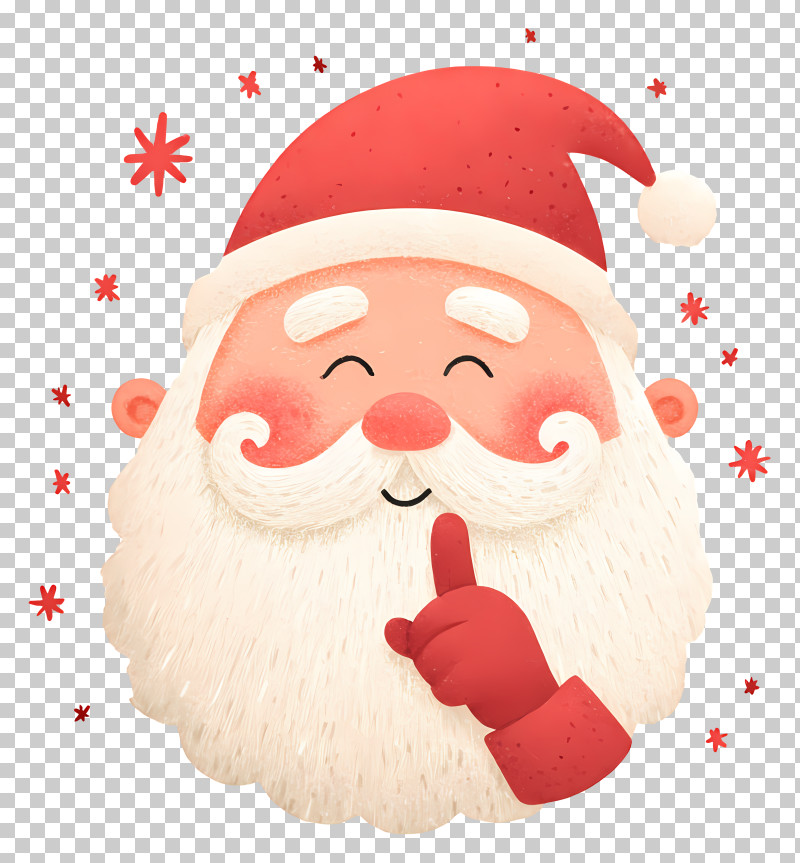 Santa Claus Head - Shushing Santa Claus Face PNG