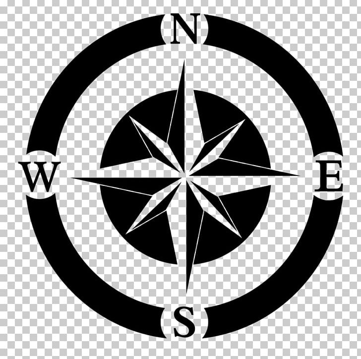 North Wall Decal Compass Rose Sea PNG, Clipart, Art, Black And White, Circle, Compas, Compass Free PNG Download