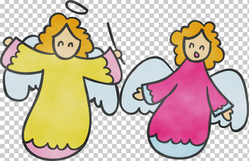 Cartoon Sticker Angel PNG, Clipart, Angel, Cartoon, Paint, Sticker, Watercolor Free PNG Download