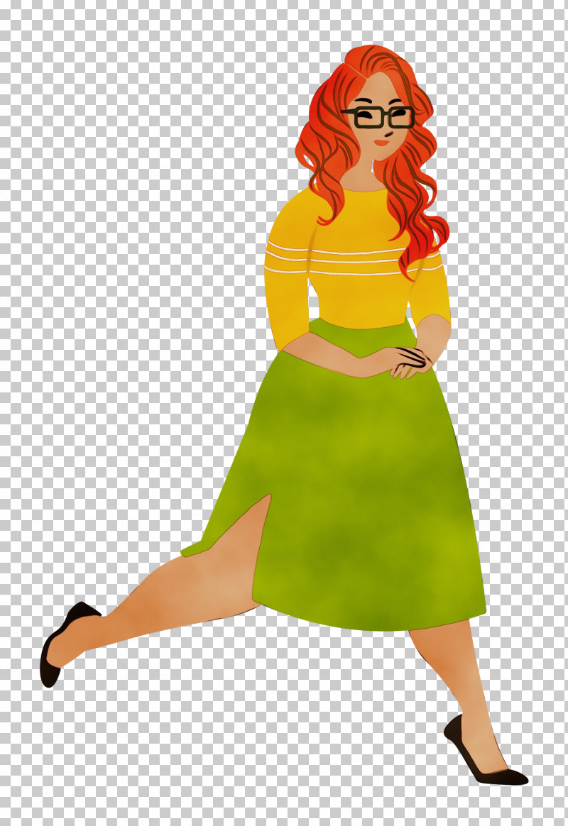 Costume Joint Yellow Pin-up Girl Cartoon PNG, Clipart, Biology, Cartoon, Character, Costume, Girl Free PNG Download