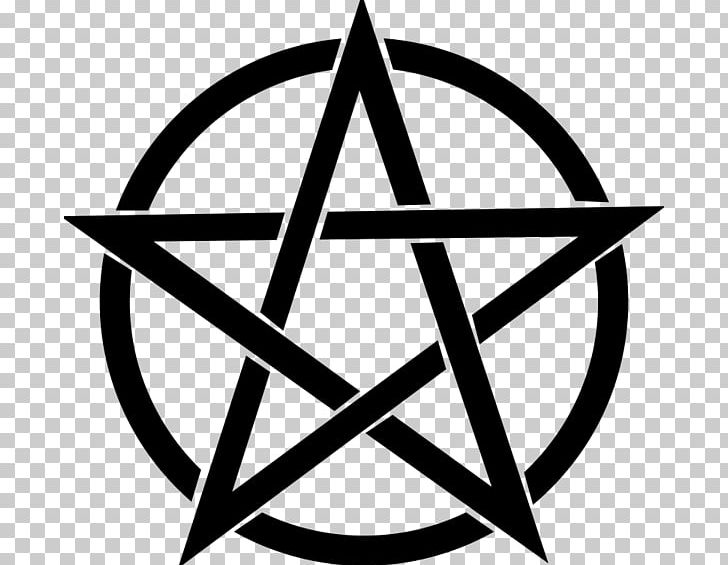 Pentagram Wicca Witchcraft PNG, Clipart, Angle, Area, Black And White, Black Magic, Circle Free PNG Download