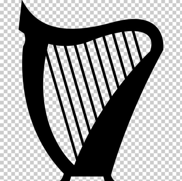 Celtic Harp PNG, Clipart, Black And White, Celtic Harp, Furniture, Harp, Line Free PNG Download