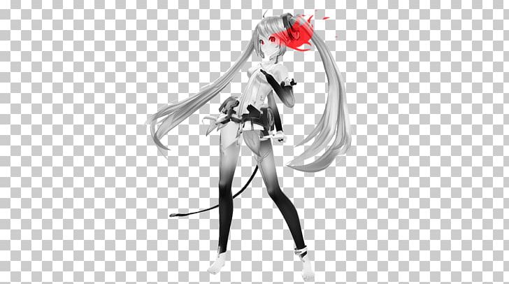 Hatsune Miku Vampire Rendering MikuMikuDance PNG, Clipart, Animation, Anime, Artwork, Black And White, Character Free PNG Download