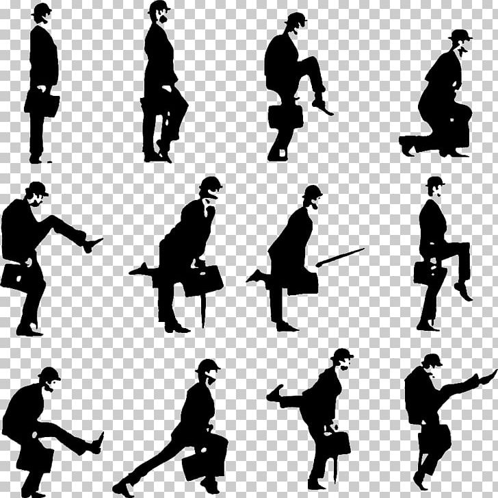 The Ministry Of Silly Walks Monty Python Humour Walking Dead Parrot Sketch PNG, Clipart, Black And White, Comedian, Dead Parrot Sketch, Human Behavior, Humour Free PNG Download