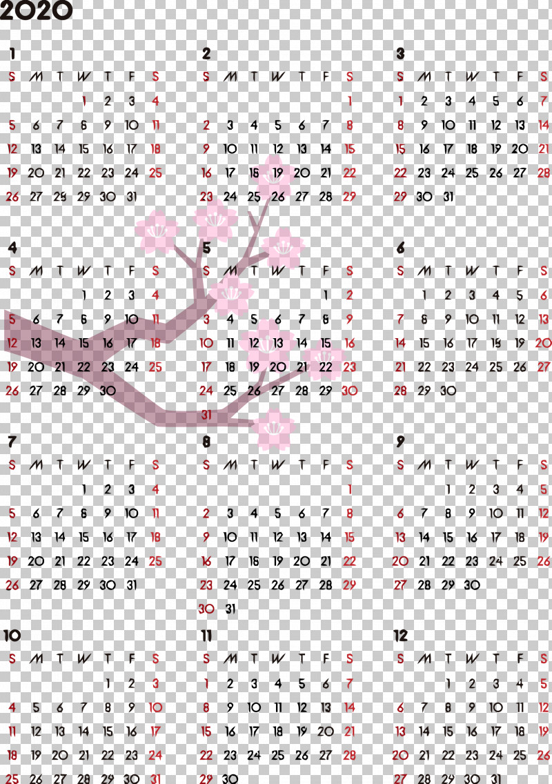 2020 Yearly Calendar Printable 2020 Yearly Calendar Year 2020 Calendar PNG, Clipart, 2020 Calendar, 2020 Yearly Calendar, Calendar, Line, Printable 2020 Yearly Calendar Free PNG Download