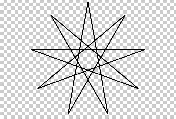 Enneagram Star Polygon Shape PNG, Clipart, Angle, Area, Art, Black And White, Circle Free PNG Download