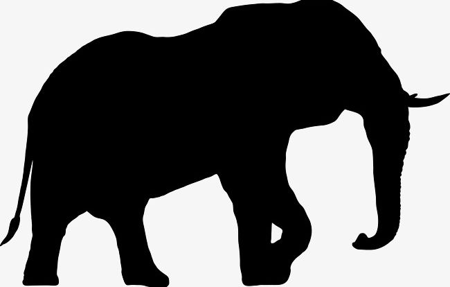 Elephant Silhouette PNG, Clipart, Animal, Animal Material, Black, Black And White, Elephant Free PNG Download