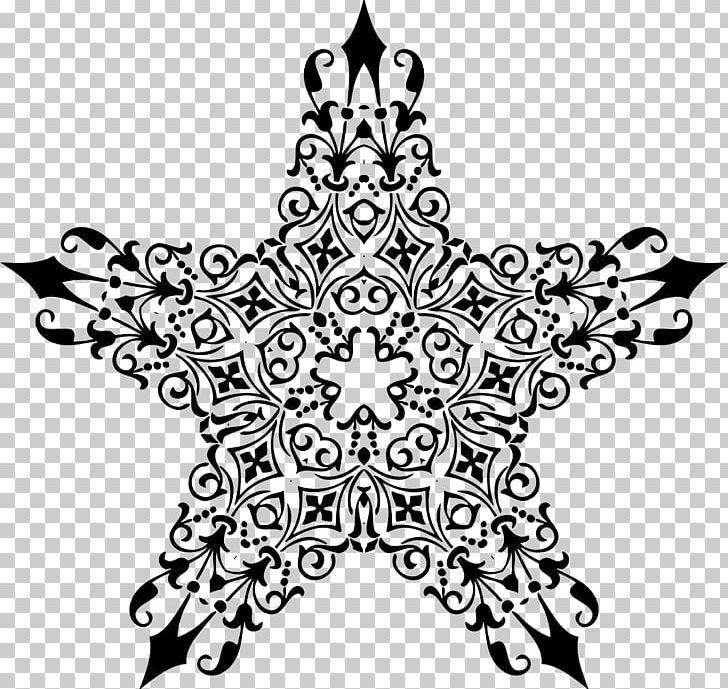 Star Decorative Arts Ornament PNG, Clipart, Art, Black, Black And White, Color, Coloring Book Free PNG Download