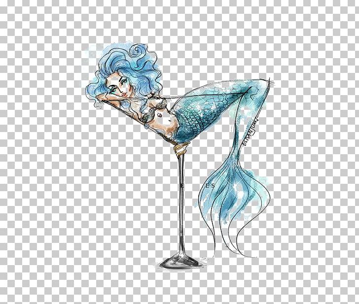 Martini Mermaid Drink Cocktail Glass Drawing PNG, Clipart, Art, Blue, Blue Hawaii, Champagne Stemware, Drawing Free PNG Download